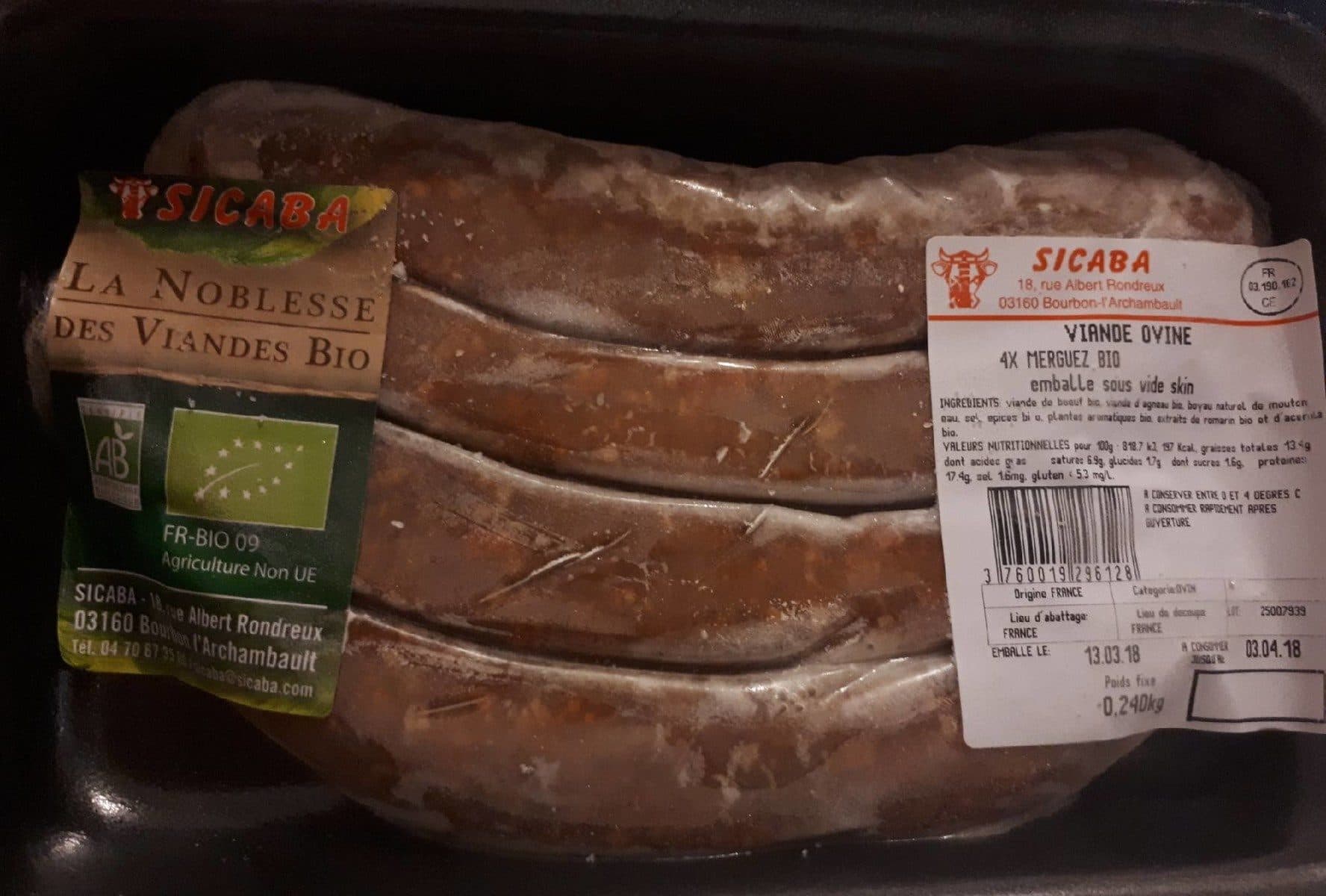 Open Food Facts Merguez bio packshot
