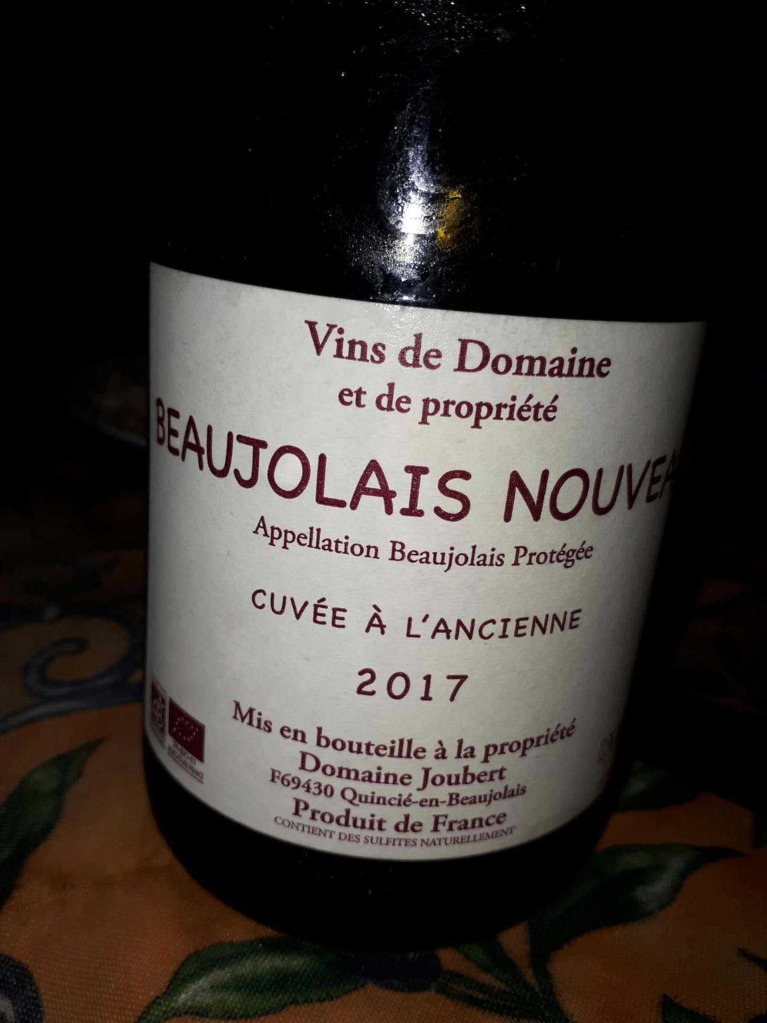 Domaine Joubert Beaujolais Nouveau Cuvée à l'ancienne 2017 packshot