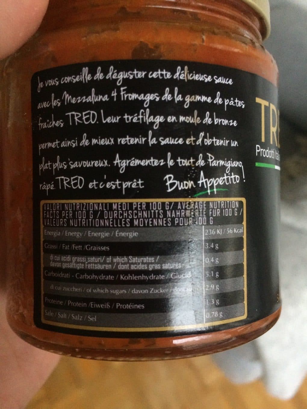 TREO Sauce Pomodoro & Basilico packshot