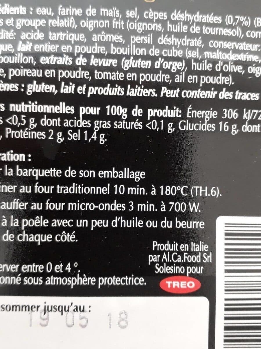 Treo Polenta cèpes packshot
