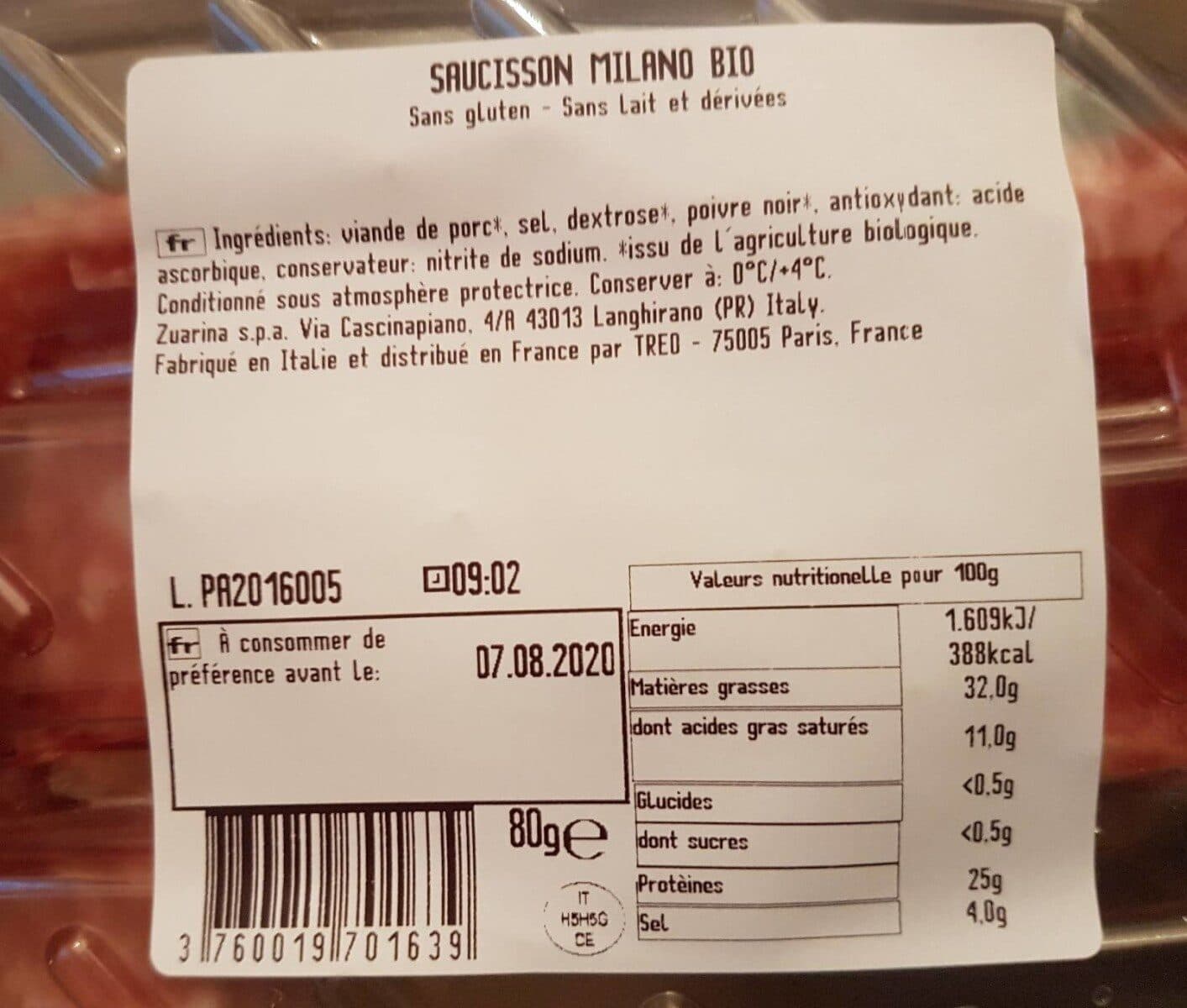 Bioetika Saucisson Milano Bio packshot