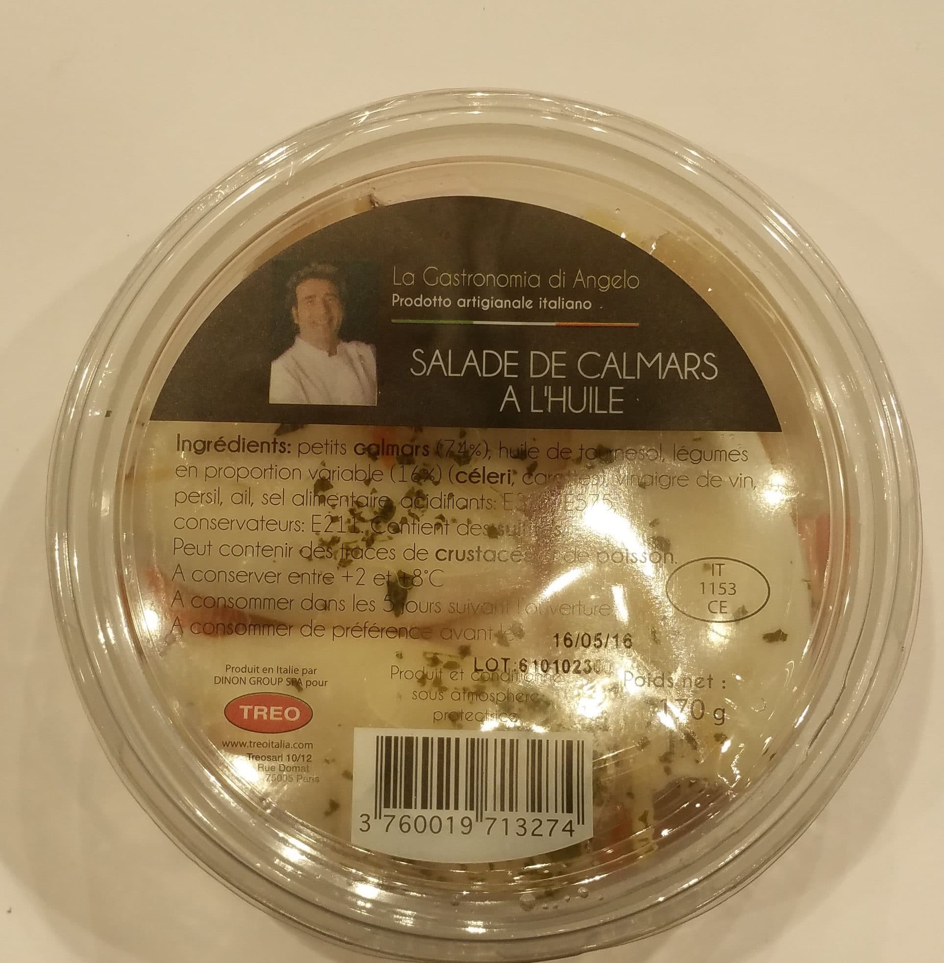 La Gastronomia di Angelo Salade de Calmars à l'Huile packshot
