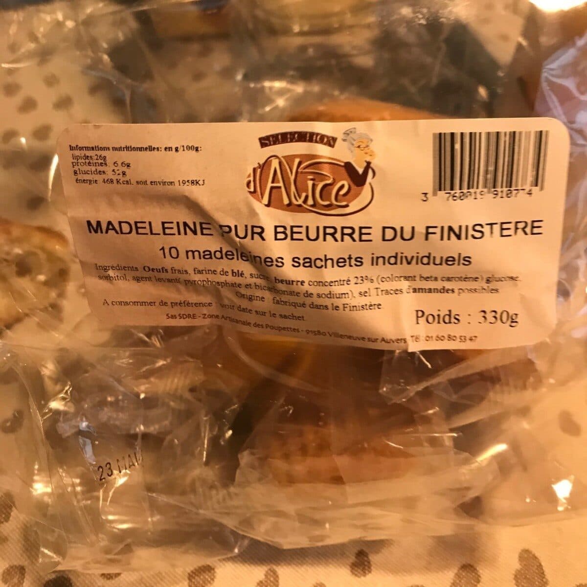 Sélection d'Alice Madeleines pur beurre du Finistère packshot