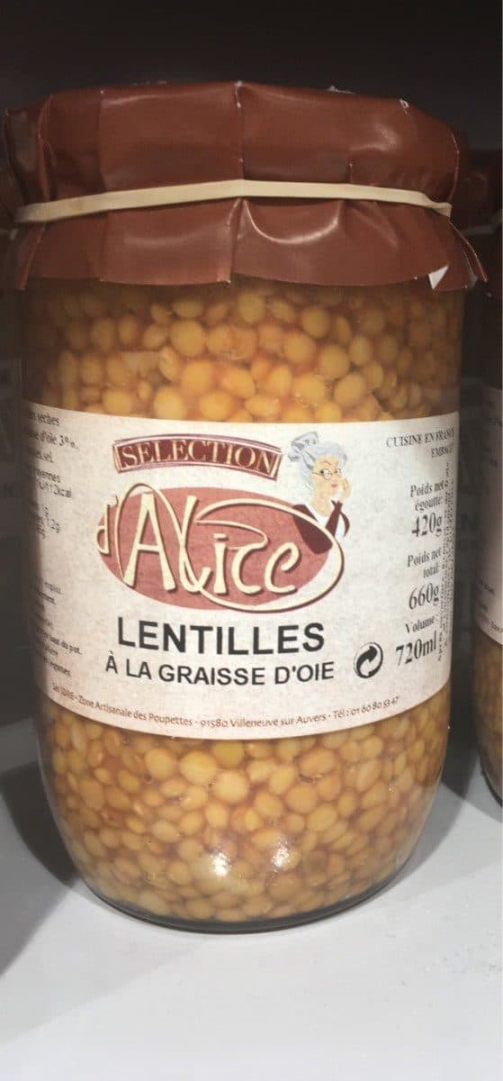 Open Food Facts Lentilles à la graisse d'oie packshot