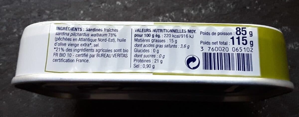 La compagnie bretonne du poisson Sardines à l'huile d'olive packshot