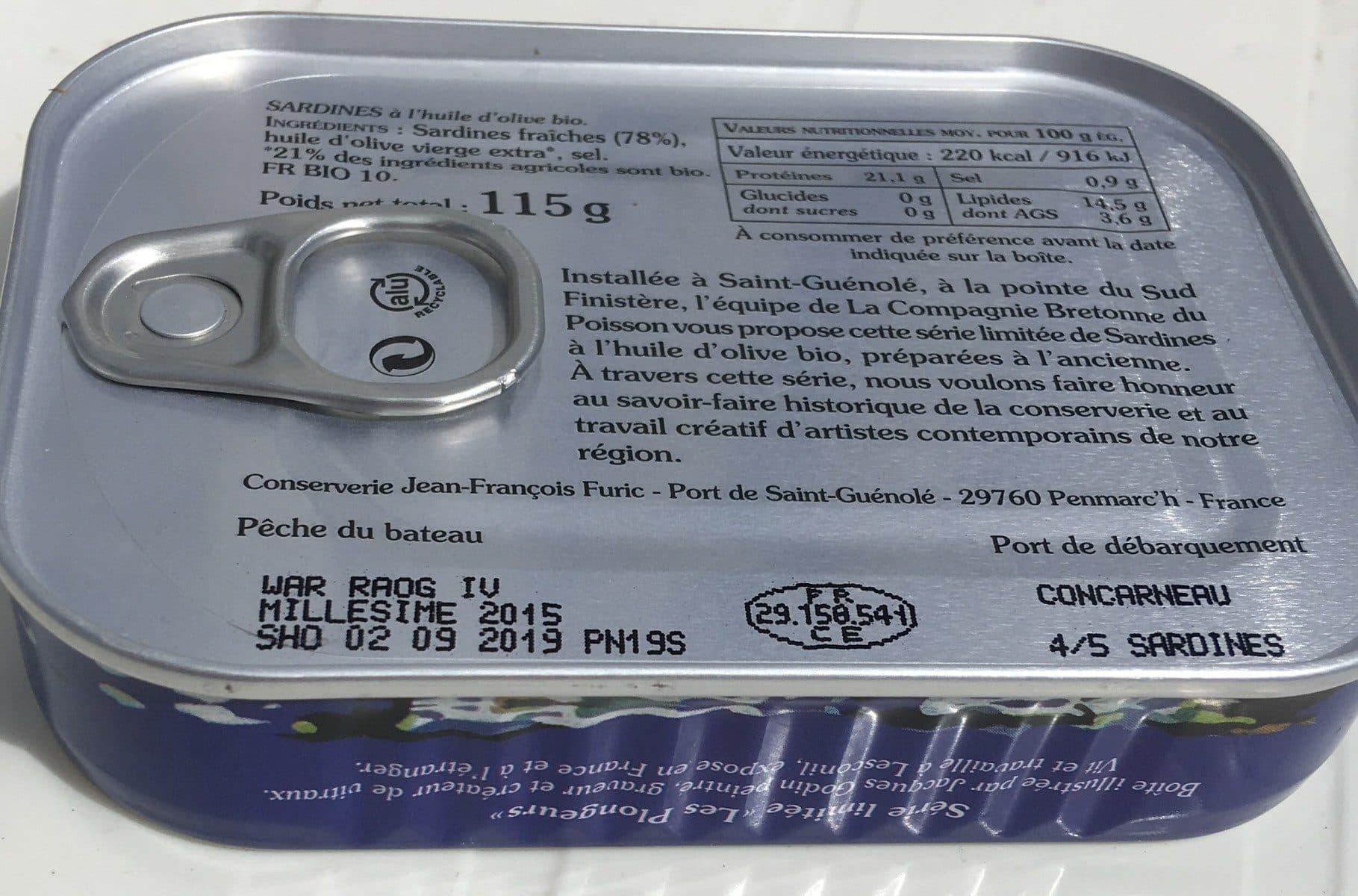 Comptoirs et compagnies Sardine à l'huile d'olive bio packshot