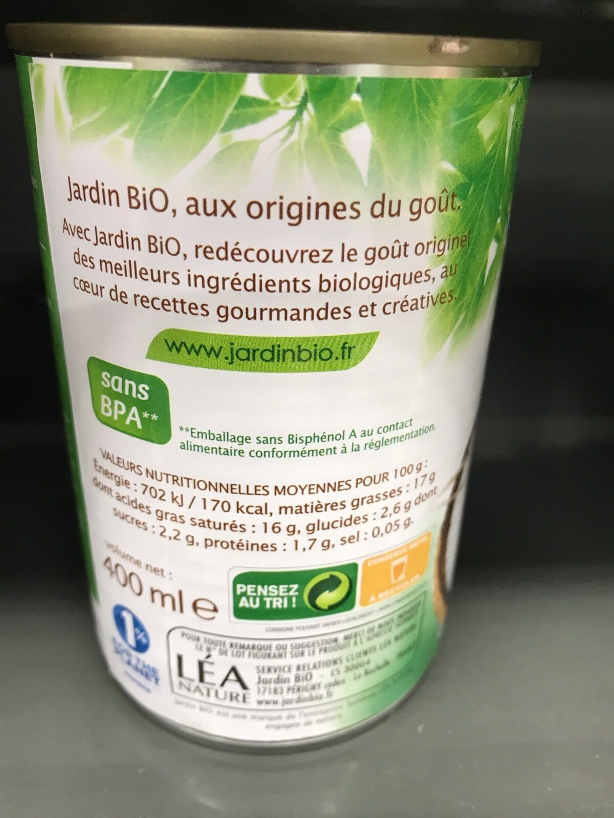 Jardin Bio Lait de coco packshot
