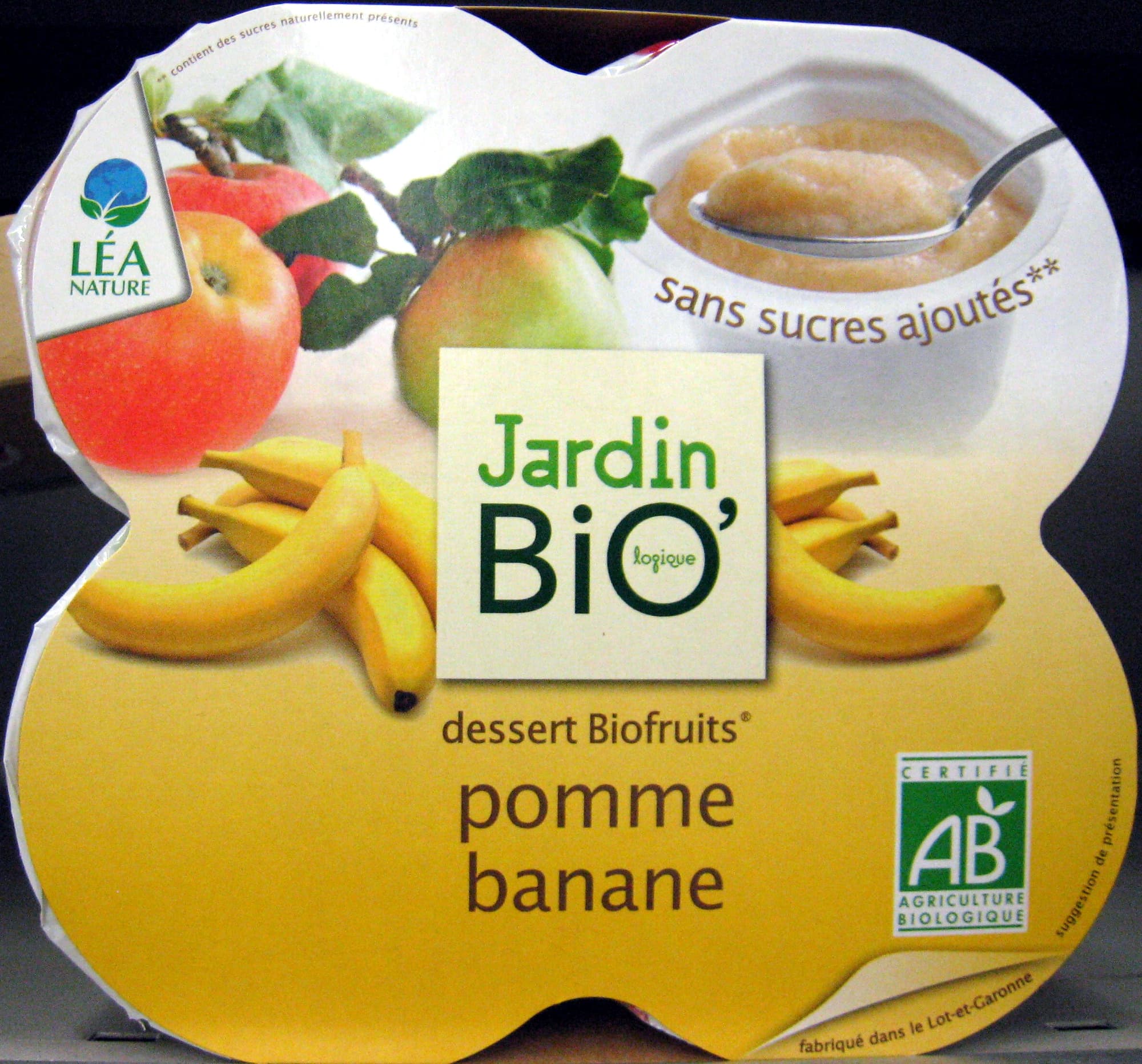 Jardin Bio Dessert Biofruits Pomme Banane packshot