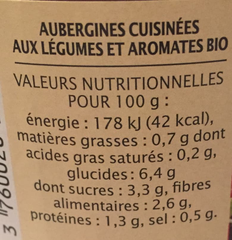 Jardin Bio Aubergines cuisinées packshot