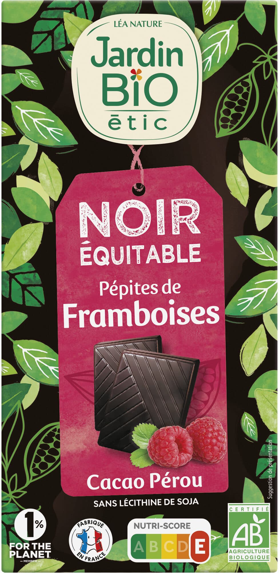 Jardin bio Chocolat Noir Framboise Jardin Bio packshot