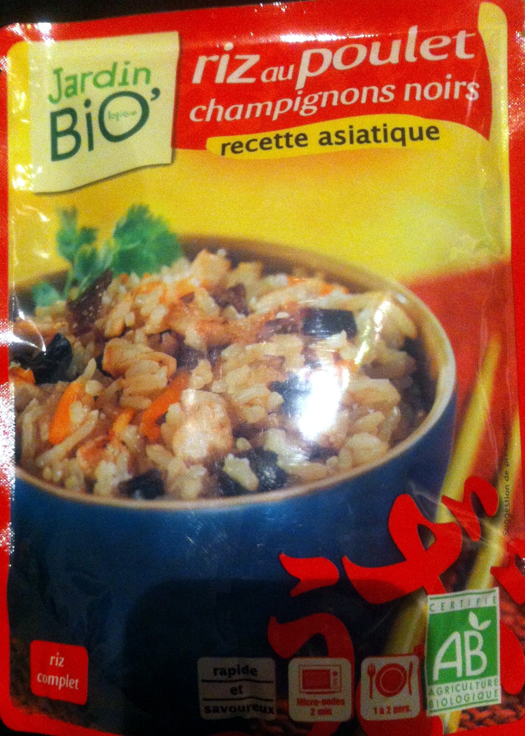Jardin Bio Riz au poulet champignons noirs packshot