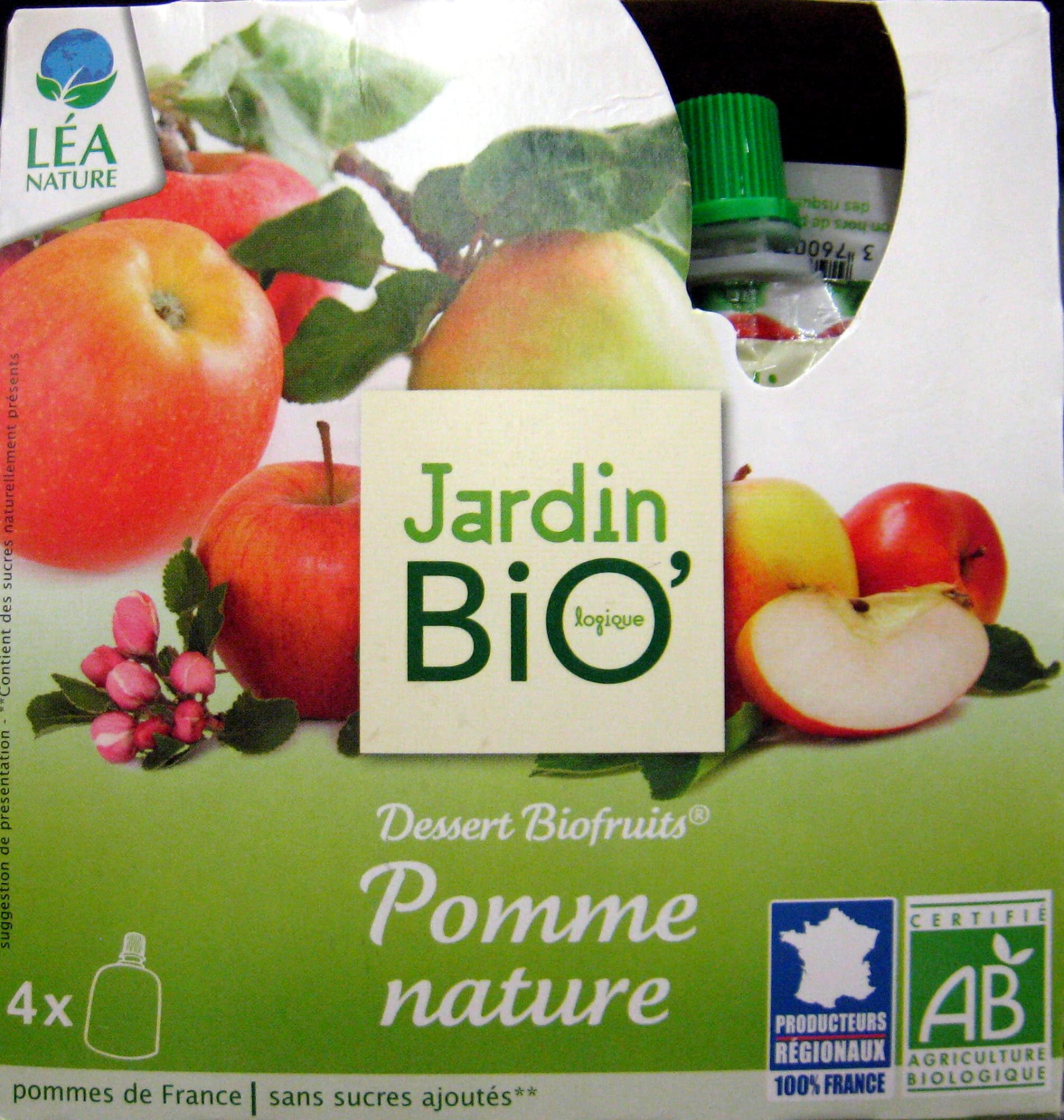 Jardin Bio Dessert Biofruits Pomme nature Jardin Bio packshot