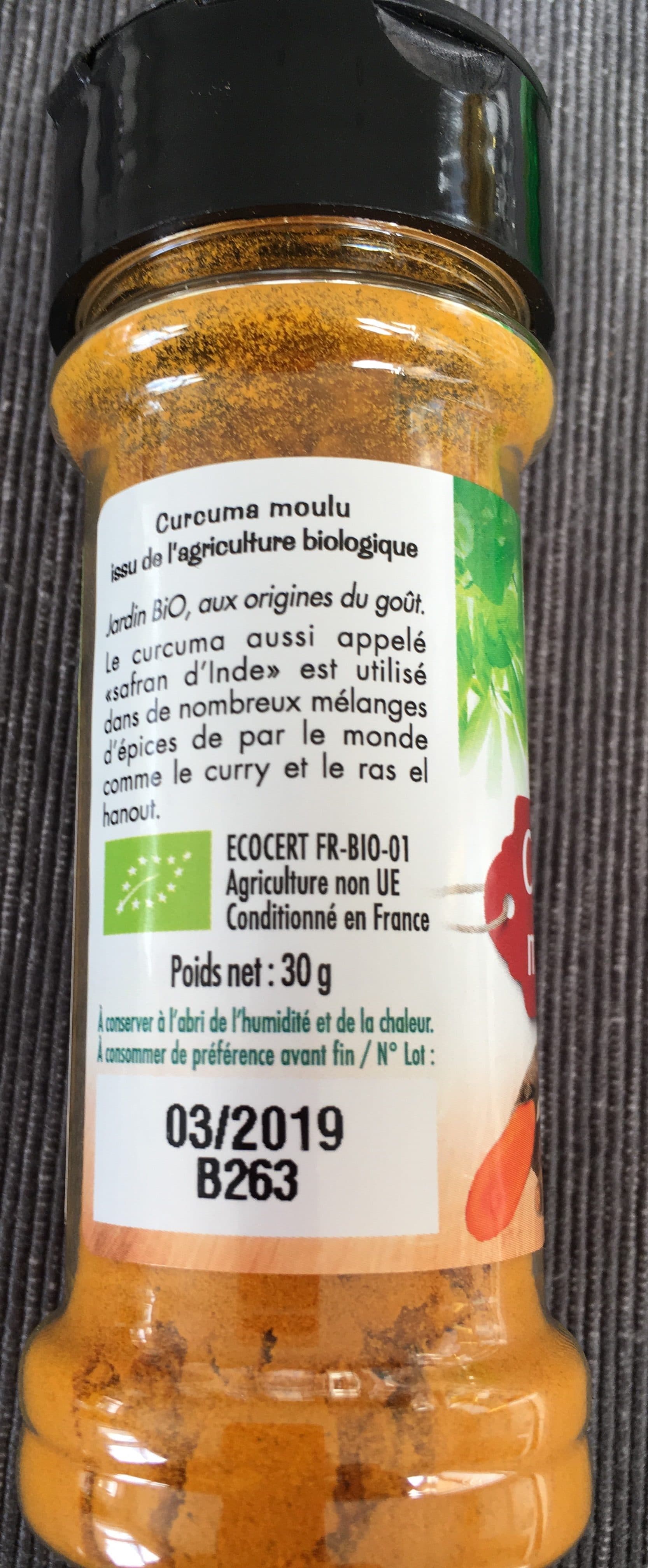 Jardin bio Curcuma Moulu Bio packshot