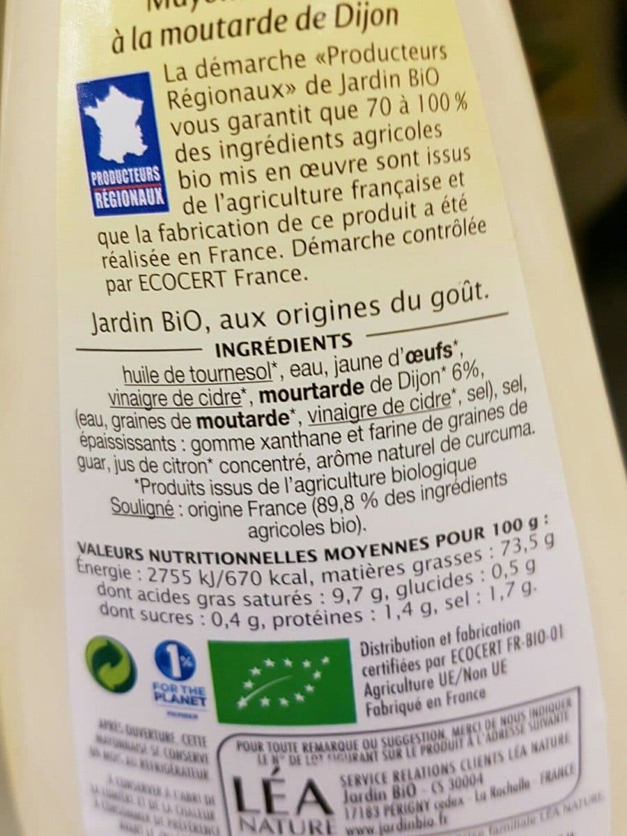 Jardin Bio Mayonnaise à la moutarde de Dijon packshot