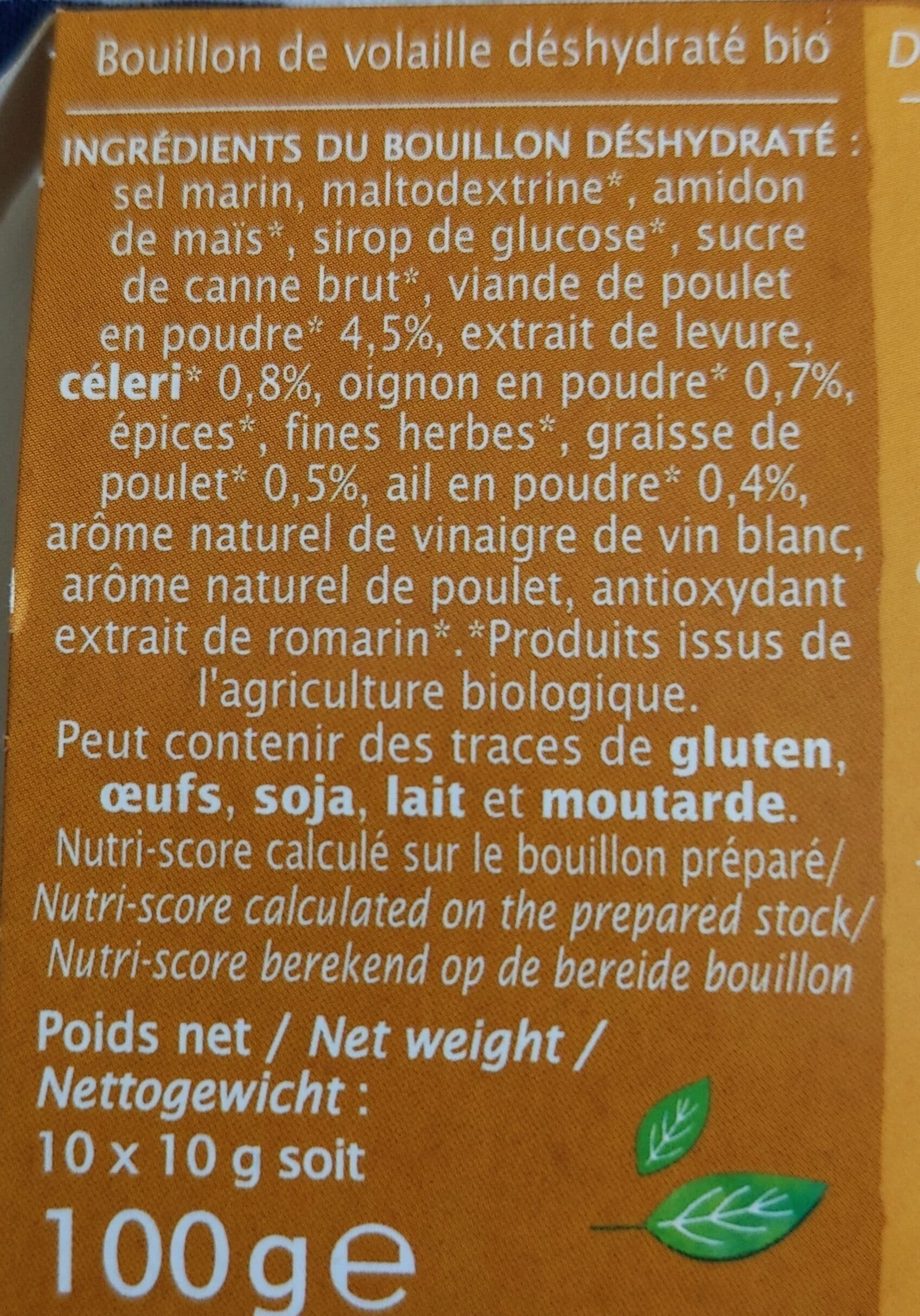 Jardin bio' Bouillon cube Volaille packshot