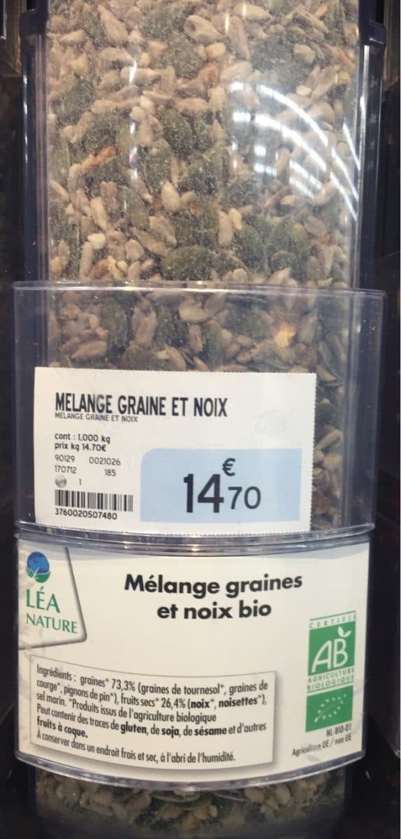 Jardin biologique Melange graines et noix packshot