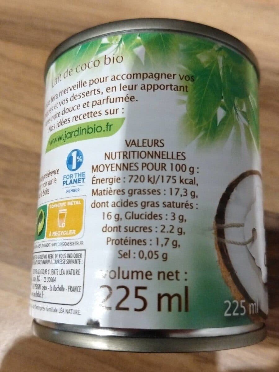 Jardin bio Lait de coco packshot