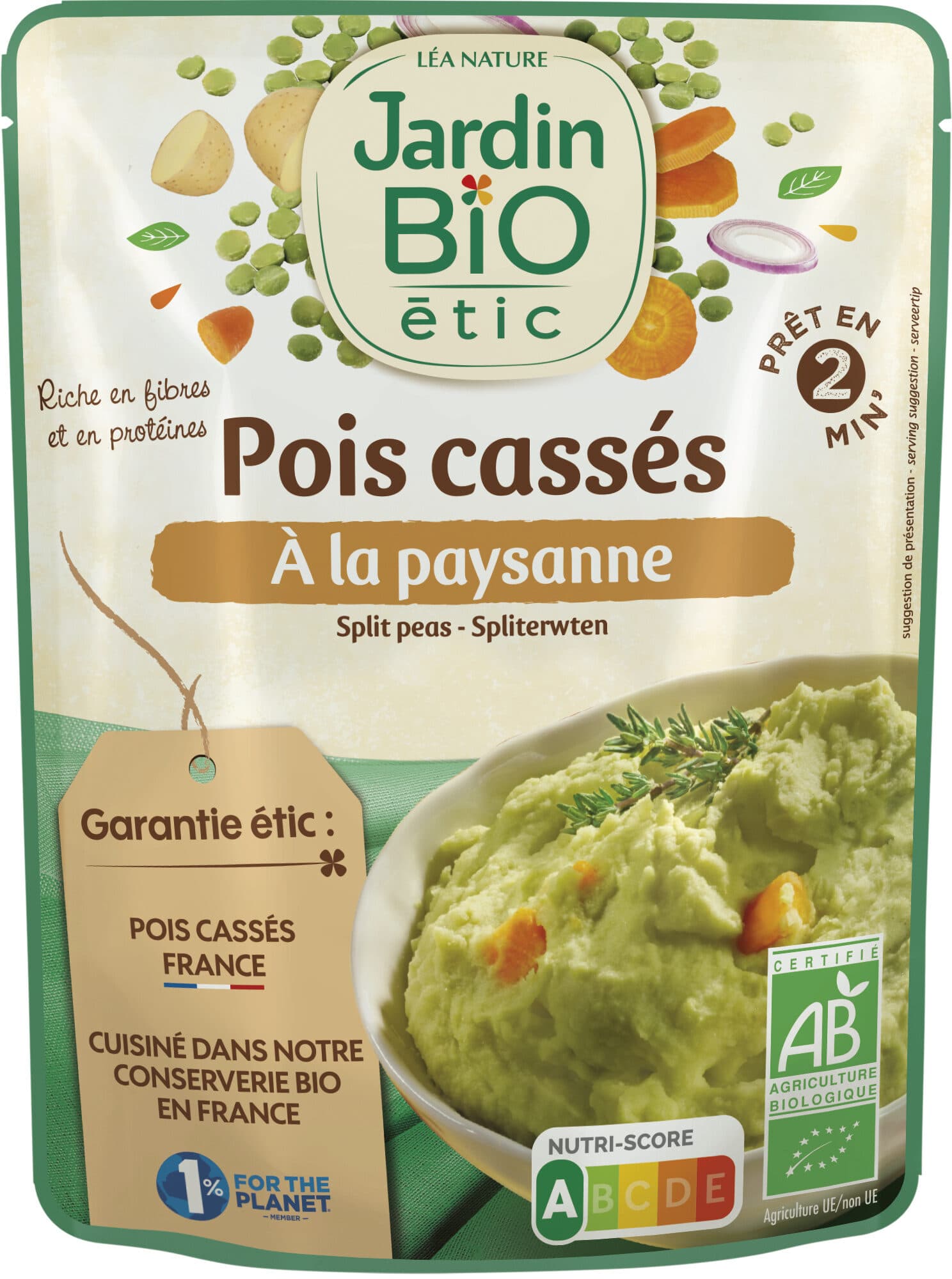 Jardin bio Pois cassés à la paysanne Bio - 300 g - Jardin Bio packshot
