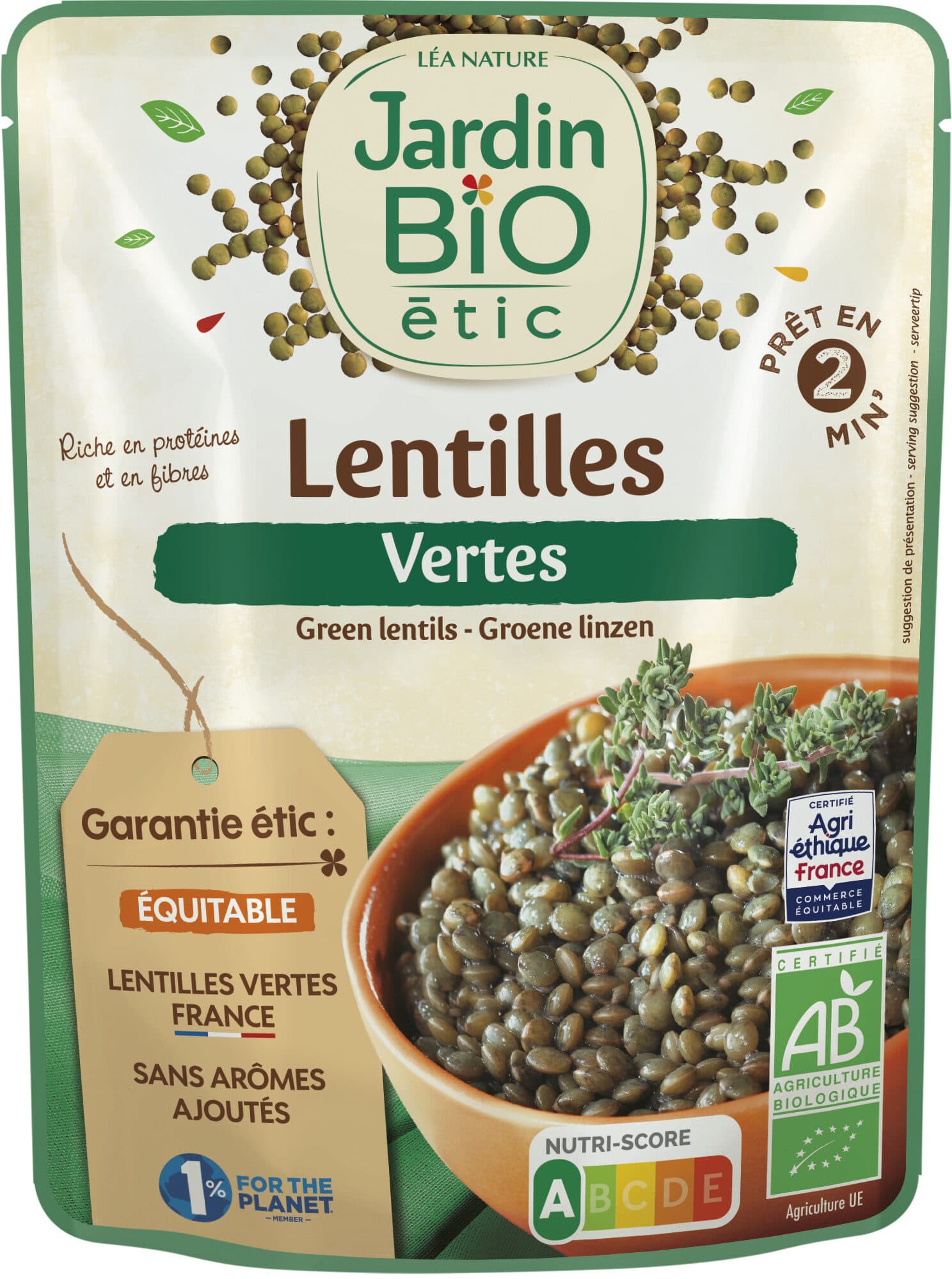 Jardin bio Lentilles vertes packshot