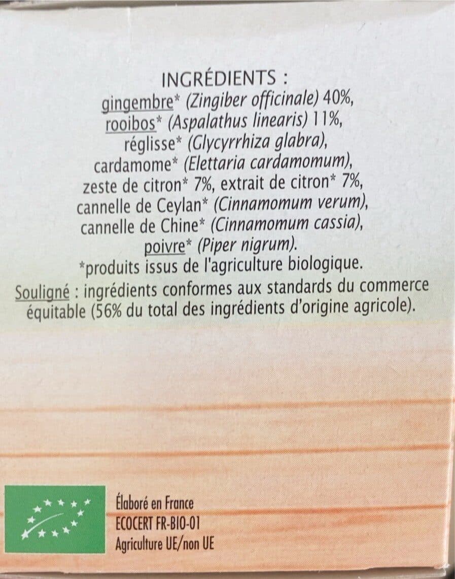 Jardin bio Infusion Gingembre Citron Bio packshot