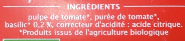 Jardin bio Pulpe de tomate Basilic packshot
