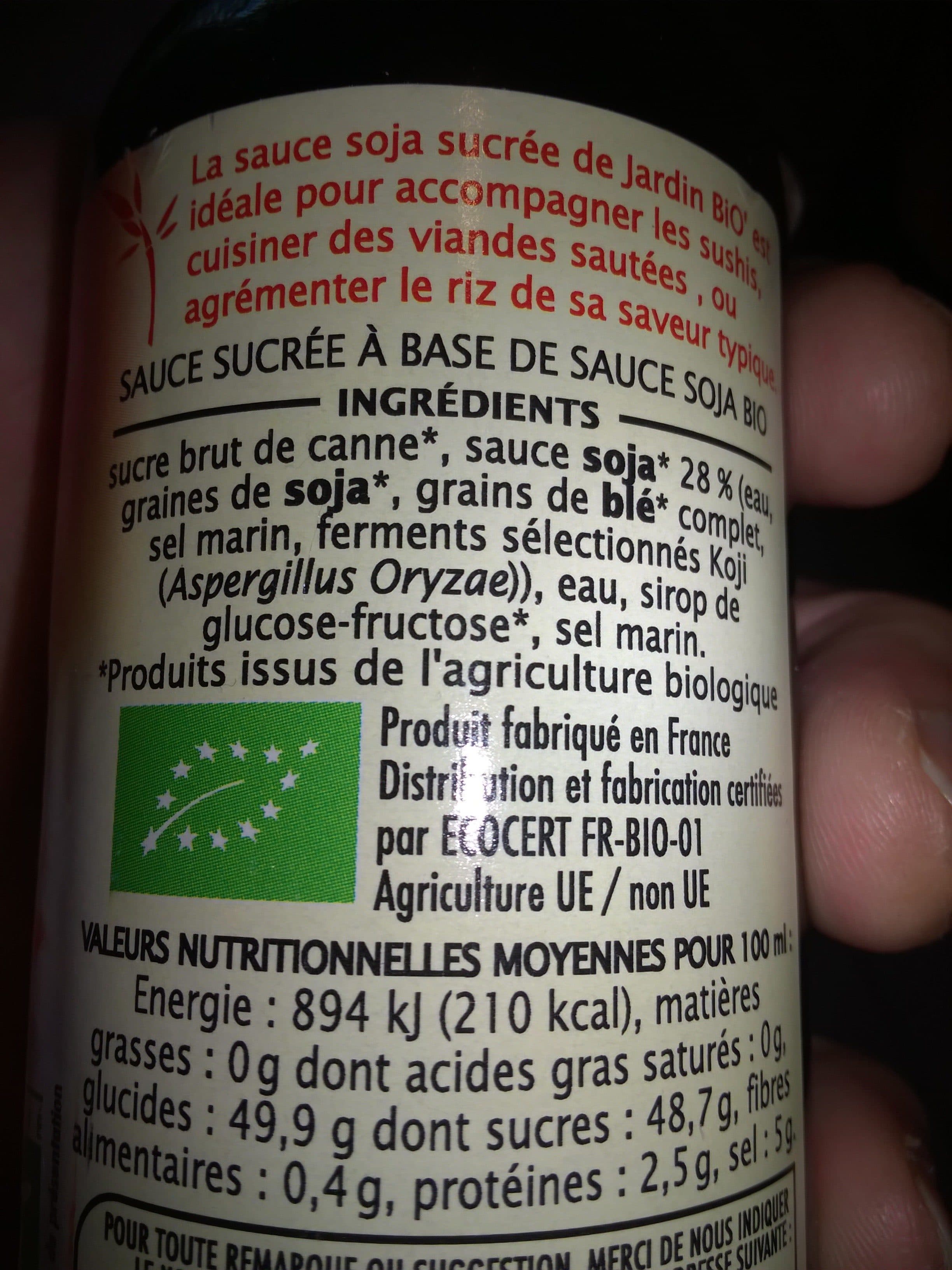 Jardin Bio Sauce Soja Douce Bio packshot