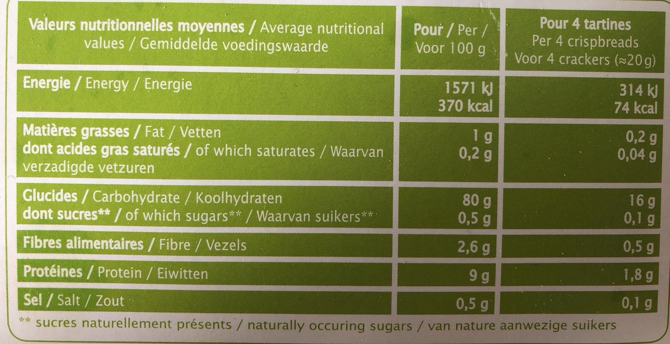 Jardin Bio Tartines Multicéréales Sans Gluten Bio Maxi-format packshot