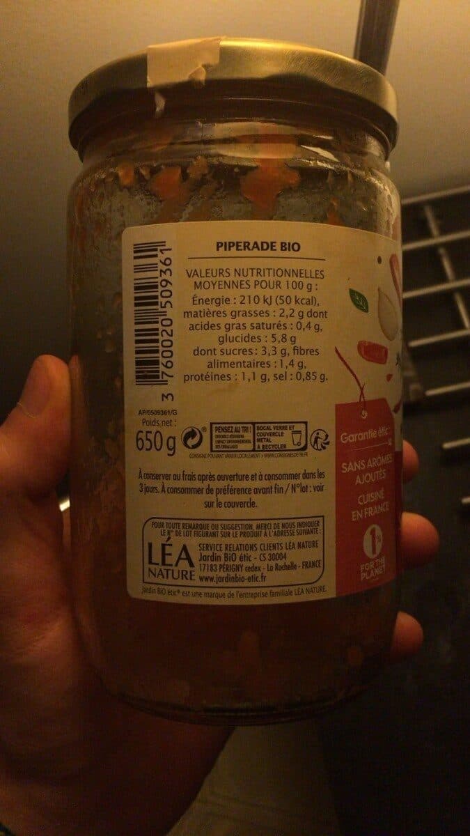 Jardin bio Piperade packshot