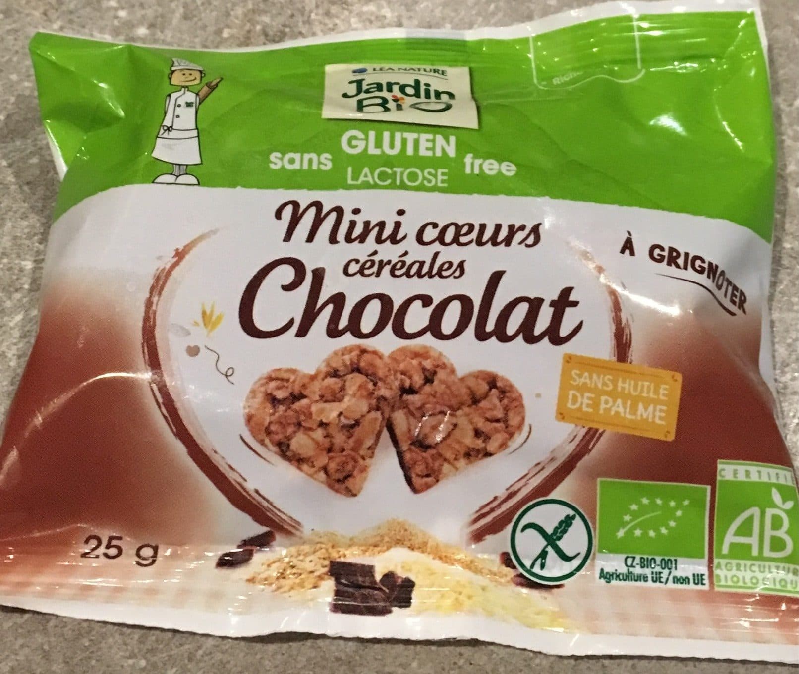 Jardin Bio Mini coeurs cereales chocolat packshot