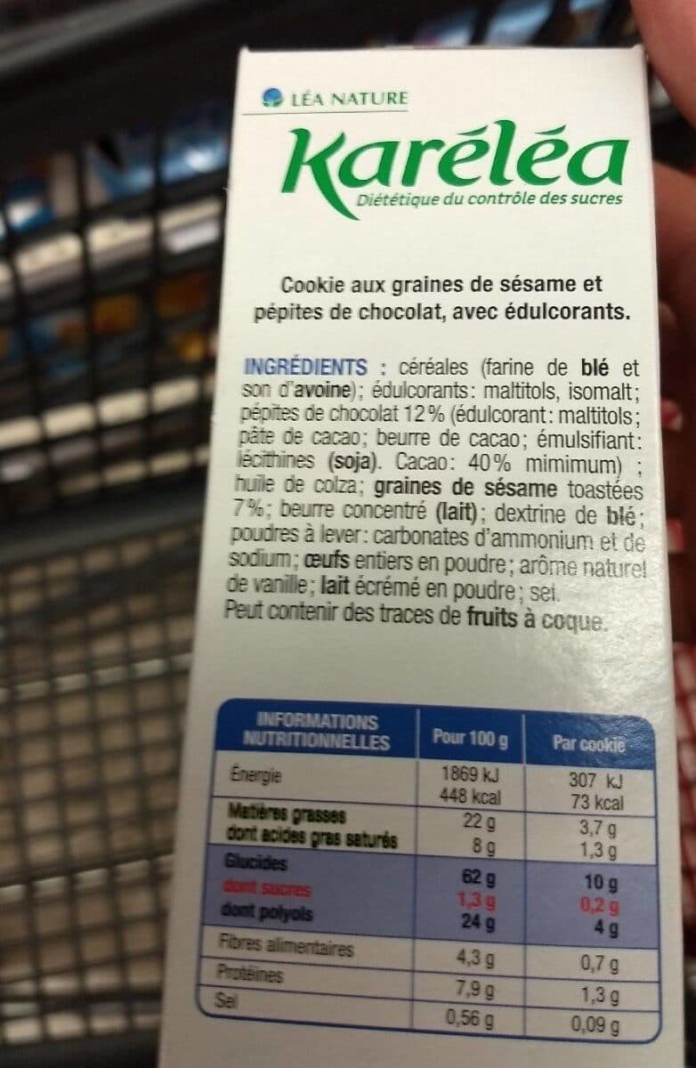 Karelea Cookie aux Graines de Sésame et Pépites de Chocolat packshot