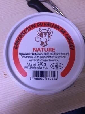 Fruitières de vallon de Sancey Cancoillotte packshot