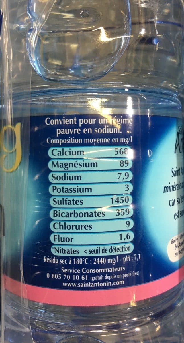 Saint-Antonin SAINT ANTONIN Eau Minérale Naturelle 6x1L packshot