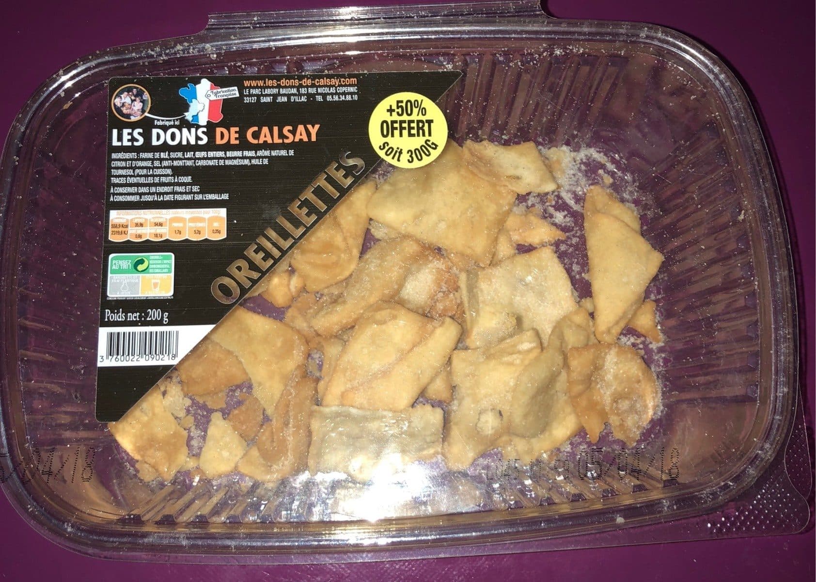 Open Food Facts Oreillettes de Calsay packshot