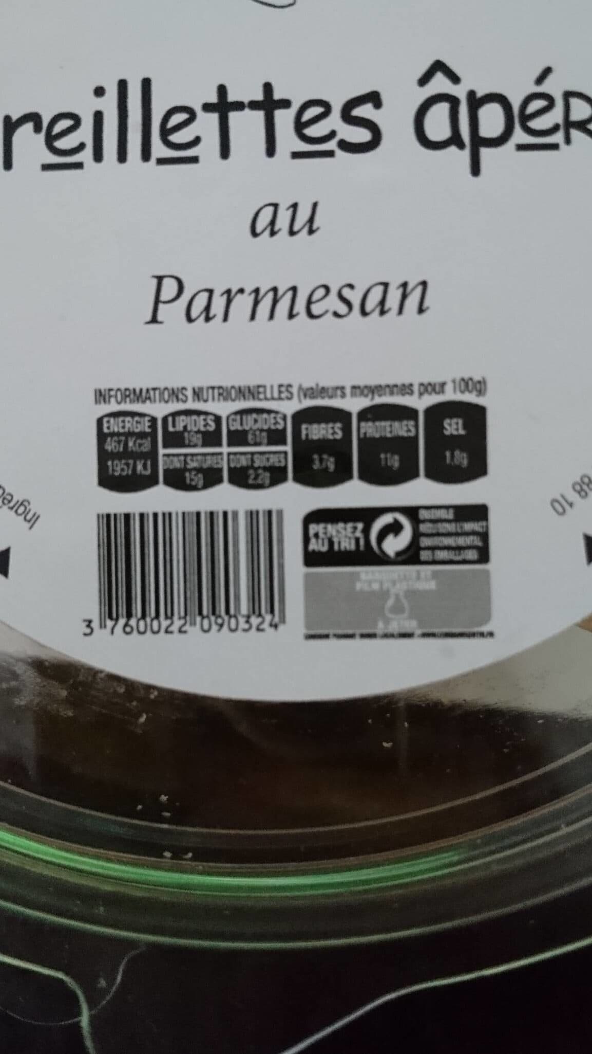 Open Food Facts Oreillettes apero au parmesan packshot