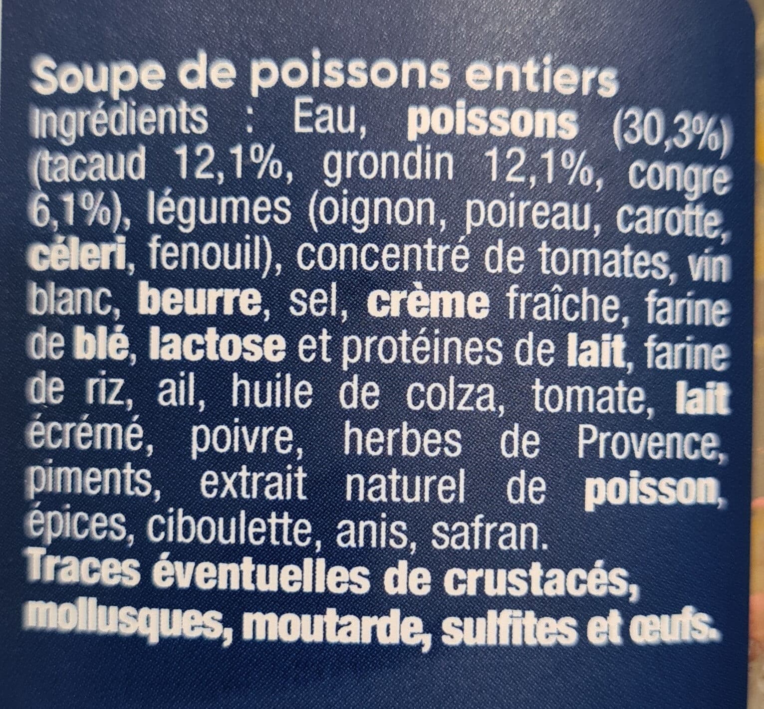 Cuisine evasion Soupe de poissons LA CANCALAISE packshot