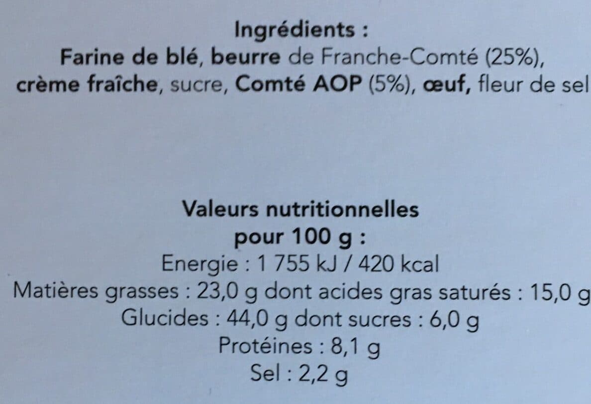 Open Food Facts La sèche comté AOP packshot