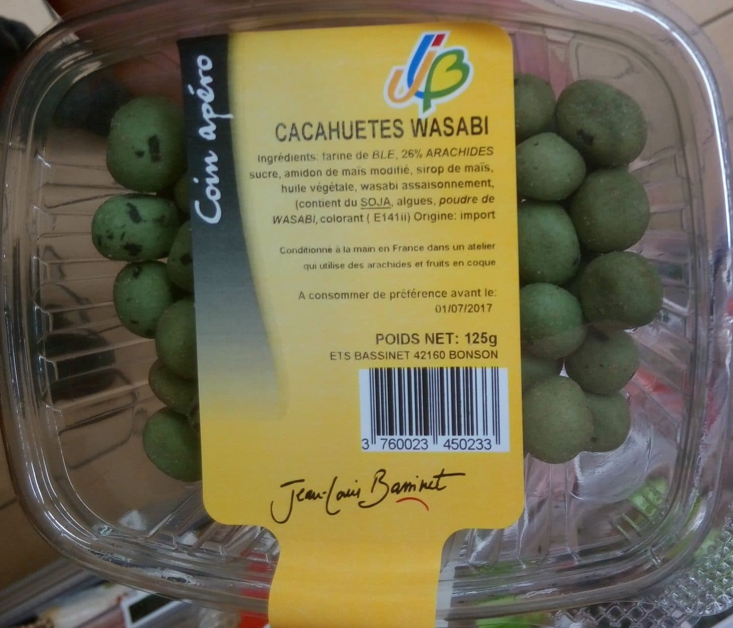 Jean-Louis Bassinet Cacahuètes wasabi packshot