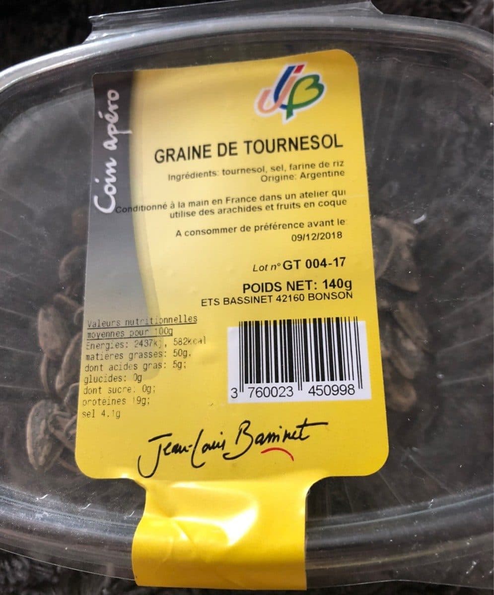 Open Food Facts graine de tournesol packshot