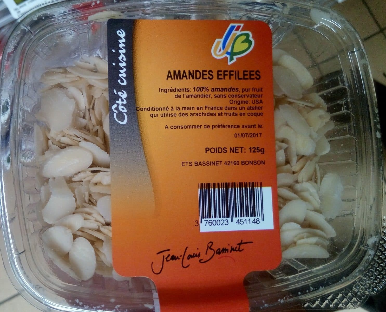 Jean-Louis Bassinet Amandes effilées packshot