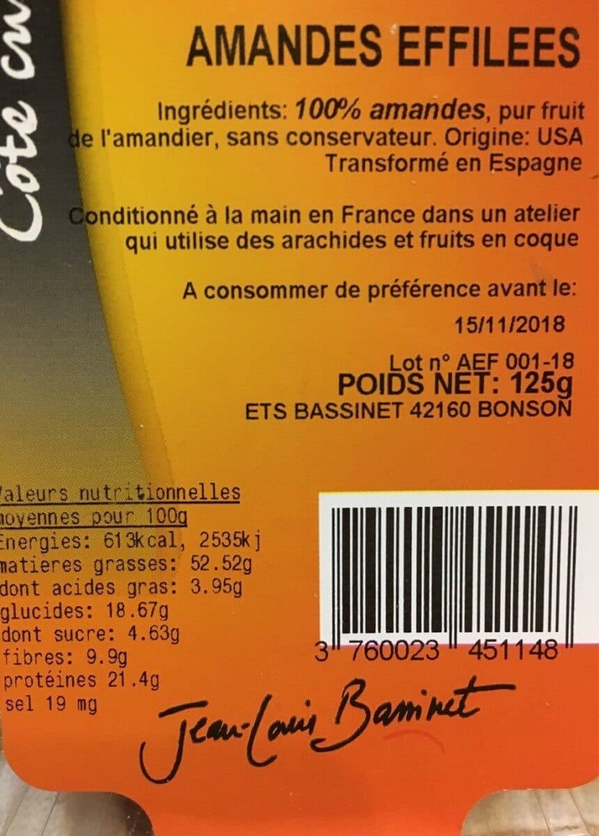 Jean-Louis Bassinet Amandes effilées packshot