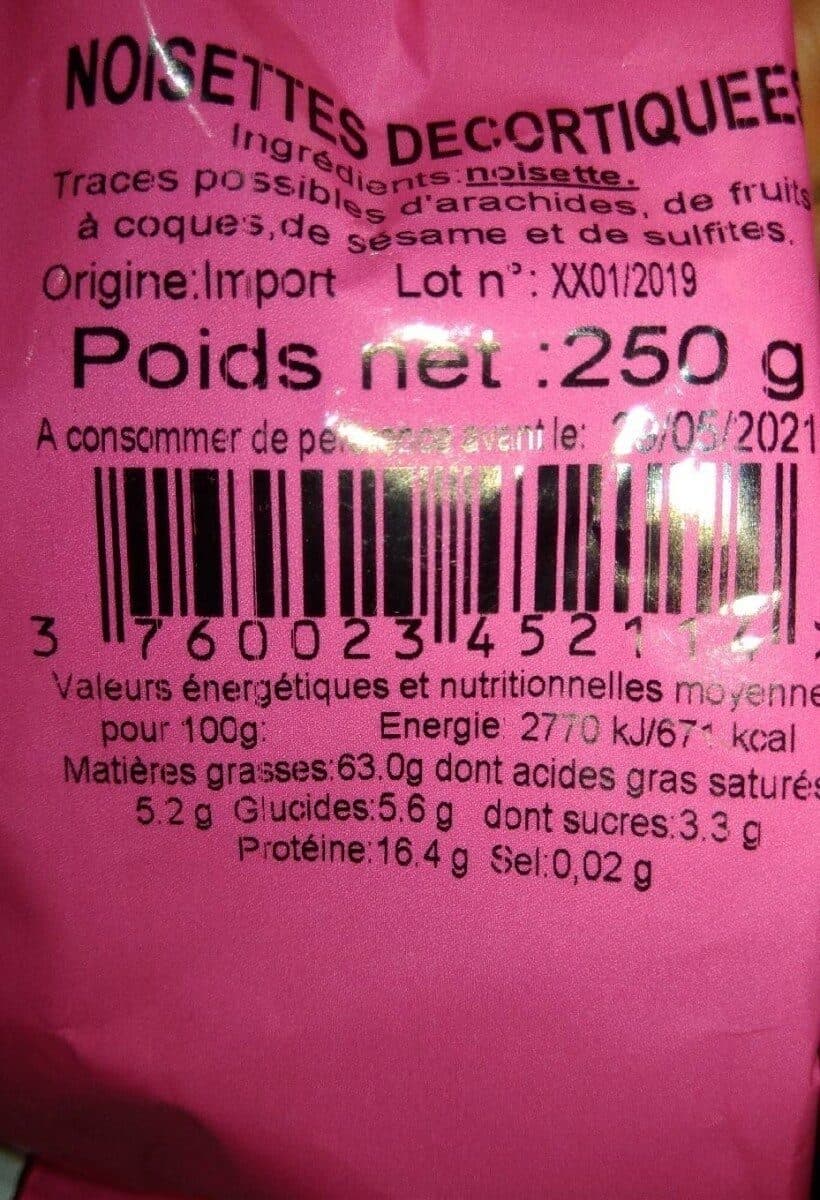 Open Food Facts Noisettes decortiquees packshot
