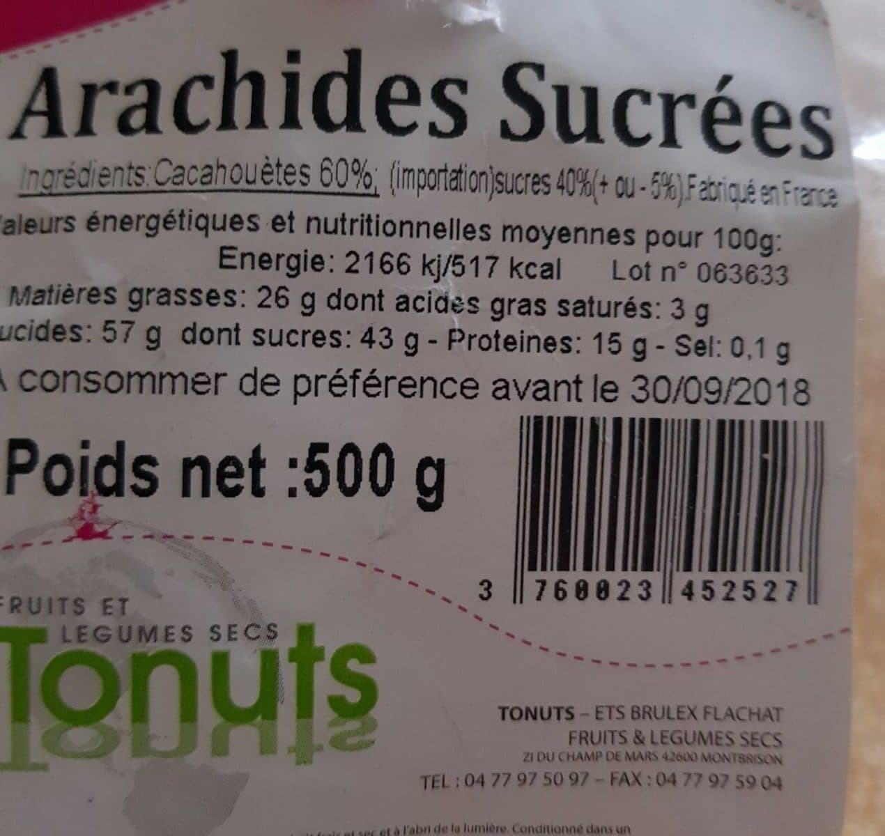 Open Food Facts Arachides sucrées packshot