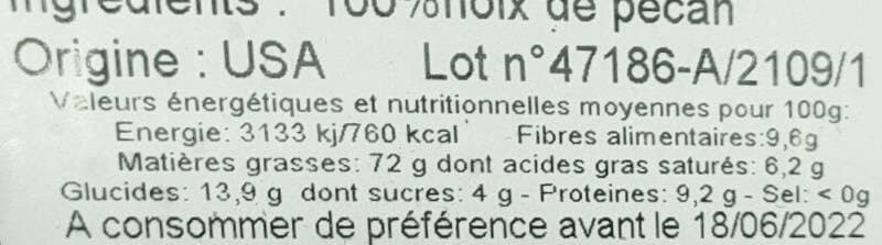 Tonuts Noix de pécan crues packshot