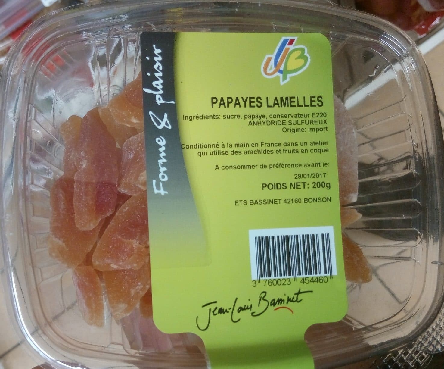 Jean-Louis Bassinet Papayes lamelles packshot