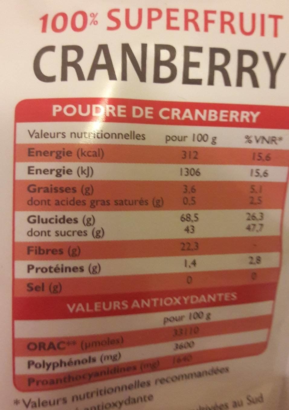 Aristée 100% superfruit cranberry packshot