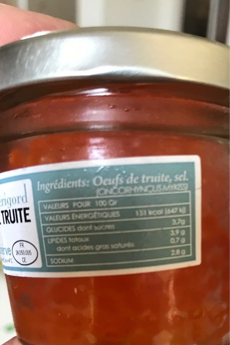 Open Food Facts Oeufs de truite packshot