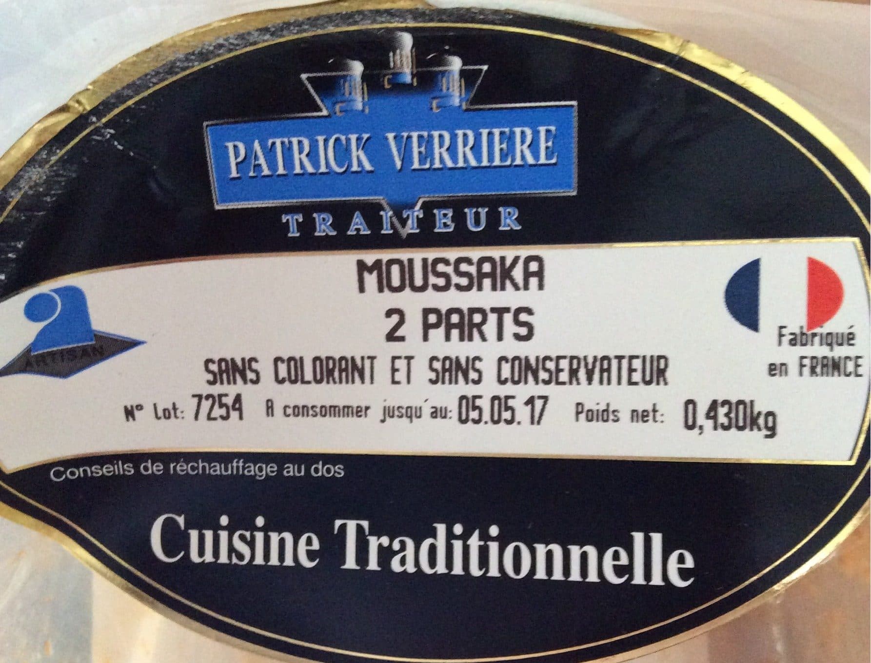 Patrick Verriere Moussaka packshot