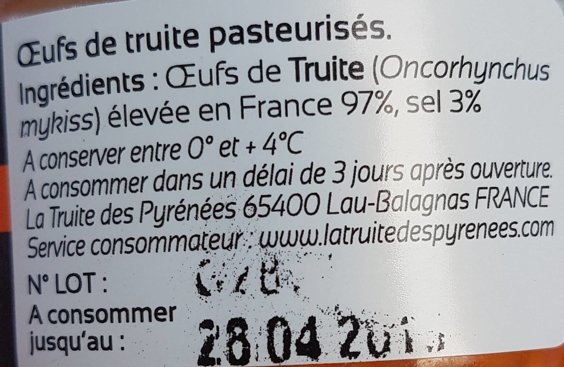 Open Food Facts Oeufs de Truite packshot