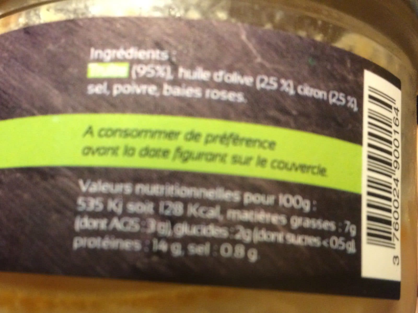 Open Food Facts Filet de truite mariné au citron packshot