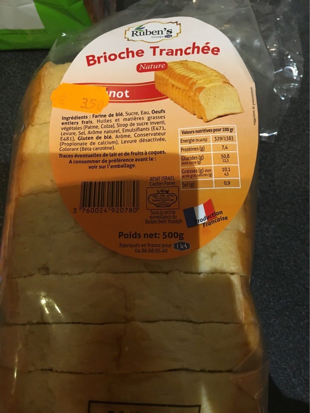 Ruben’s Brioche tranchée packshot